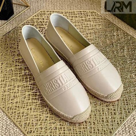 Dior Granville Espadrille White Embossed Lambskin 